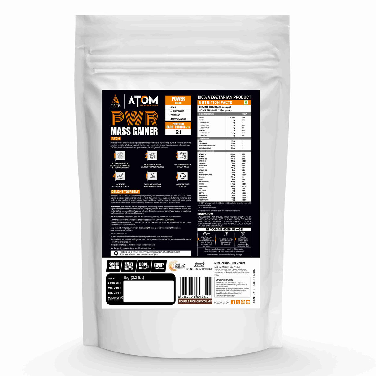 AS-IT-IS Atom Mass Gainer -1 Kg