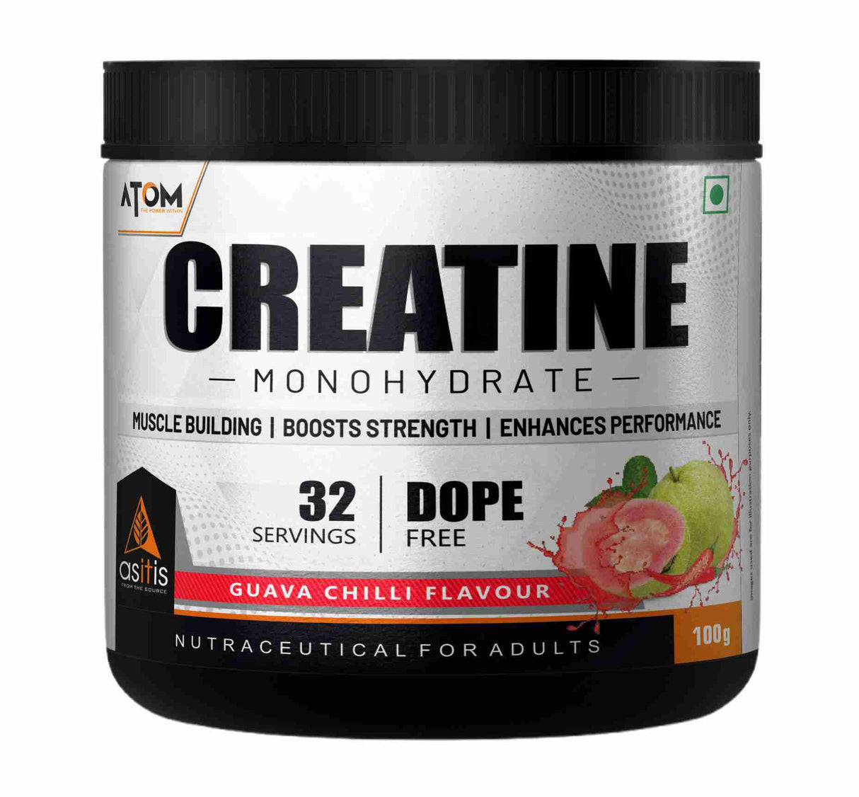 AS-IT-IS ATOM Creatine Monohydrate 100g - 32 Servings