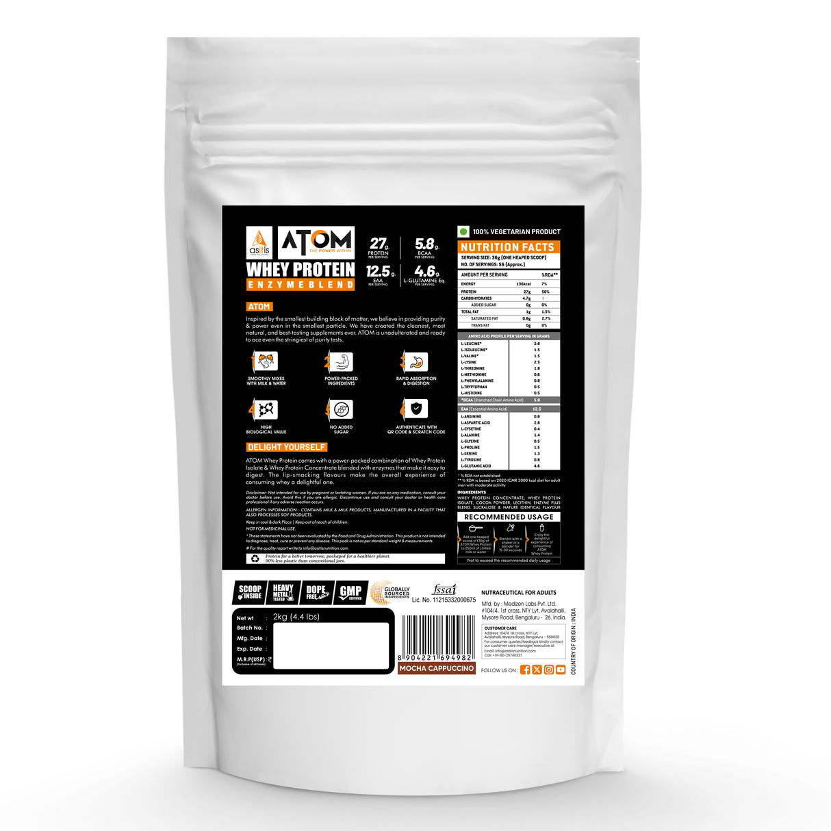 AS-IT-IS Atom Whey Protein with Digestive Enzymes 1 kg