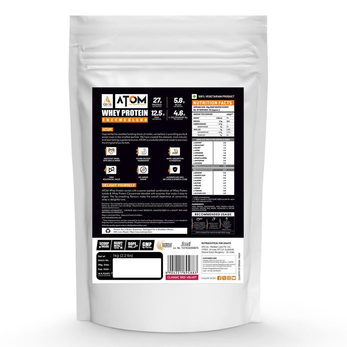 AS-IT-IS Atom Whey Protein with Digestive Enzymes 1 kg