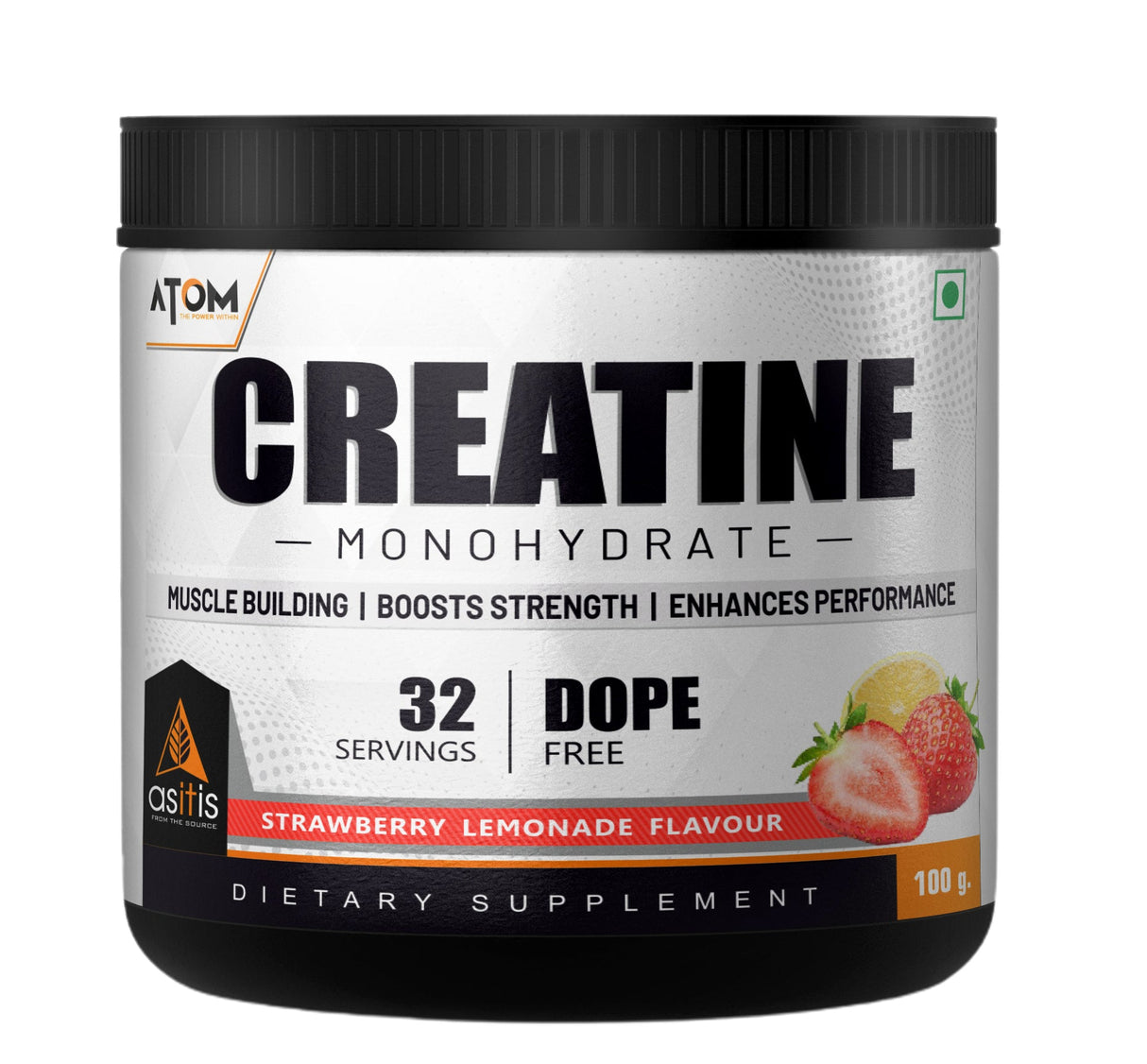 AS-IT-IS ATOM Creatine Monohydrate 100g - 32 Servings