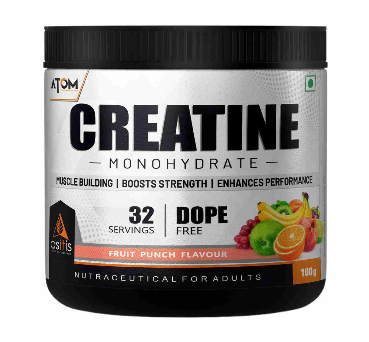 AS-IT-IS ATOM Creatine Monohydrate 100g - 32 Servings