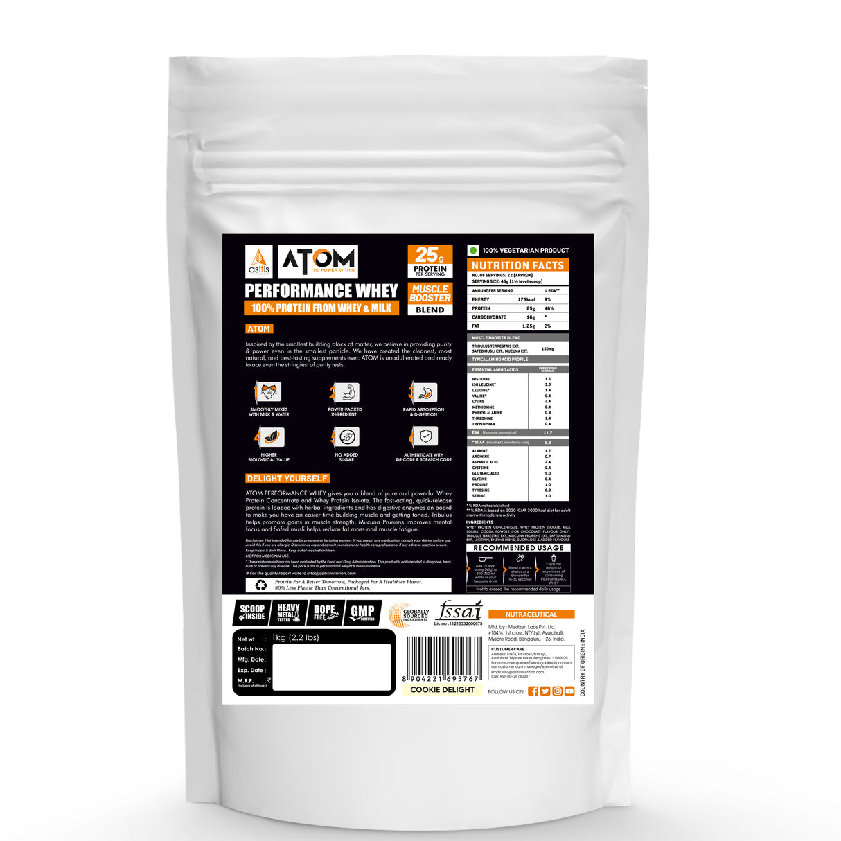 AS-IT-IS ATOM Performance Whey Protein 1 kg