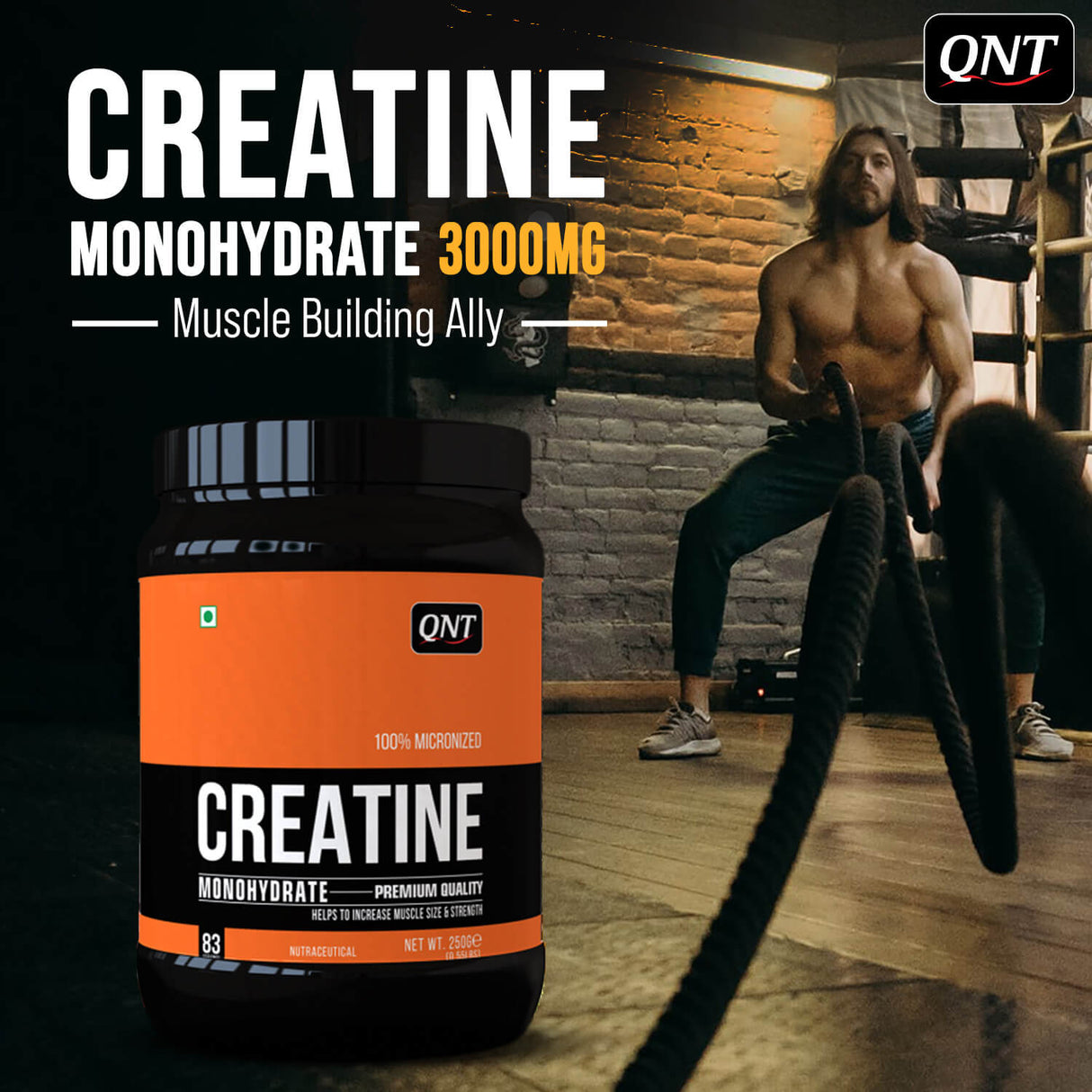 QNT Creatine Monohydrate, 83 Servings