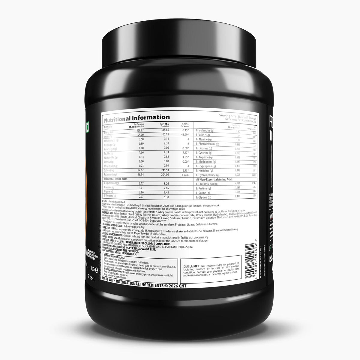 QNT Prime Whey 100 % Whey Isolate Protein , 2.2 Lbs