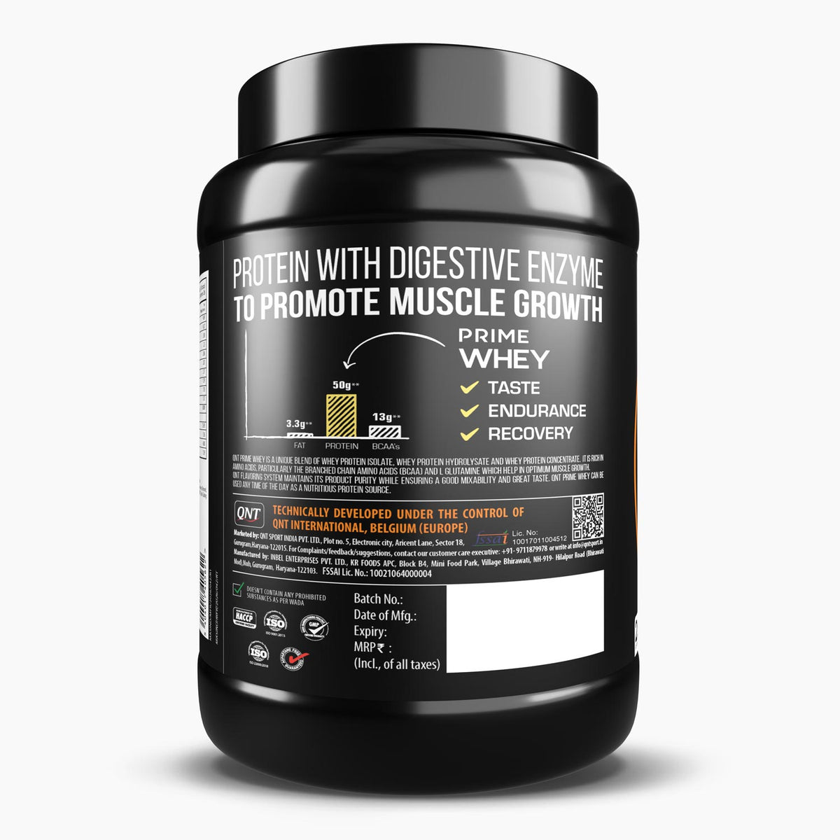 QNT Prime Whey 100 % Whey Isolate Protein , 2.2 Lbs