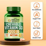 Vlado's Himalayan Organics Vitamin D3 2000 IU Chewable Tablets | 60 Tablets | Bone & Immunity Support
