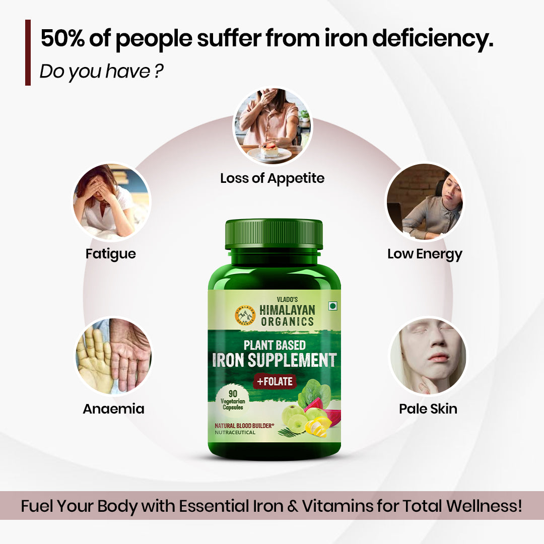 Vlado's Himalayan Organics, Plant Based Iron with Folate - 90 Capsules
