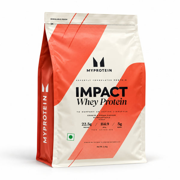 MyProtein Impact Whey Protein | 22g Protein | Supports Muscle Growth | 2.5 Kg, 83 Servings