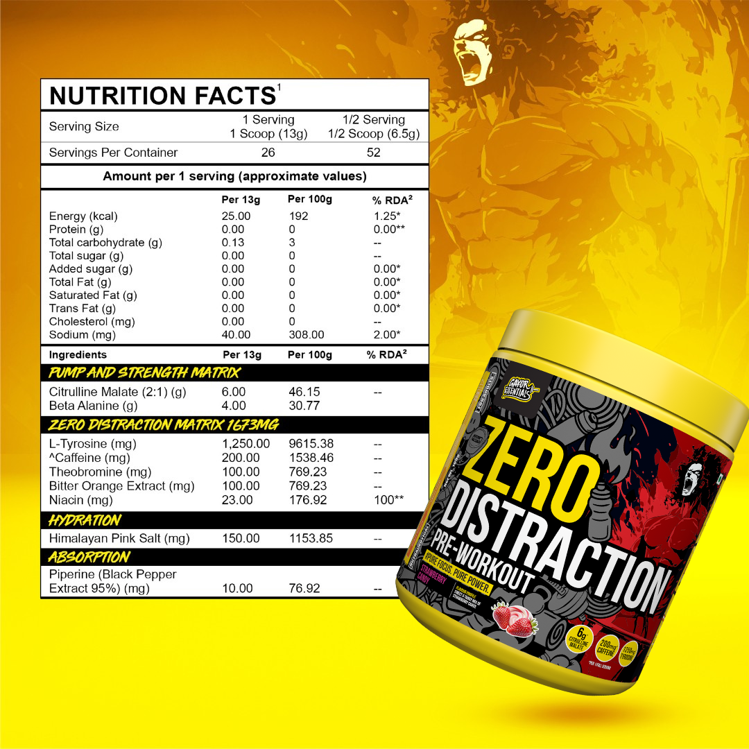 Gayor Essentials Zero Distraction Pre-Workout Powder 338g | 200mg Caffeine | 6g Citrulline