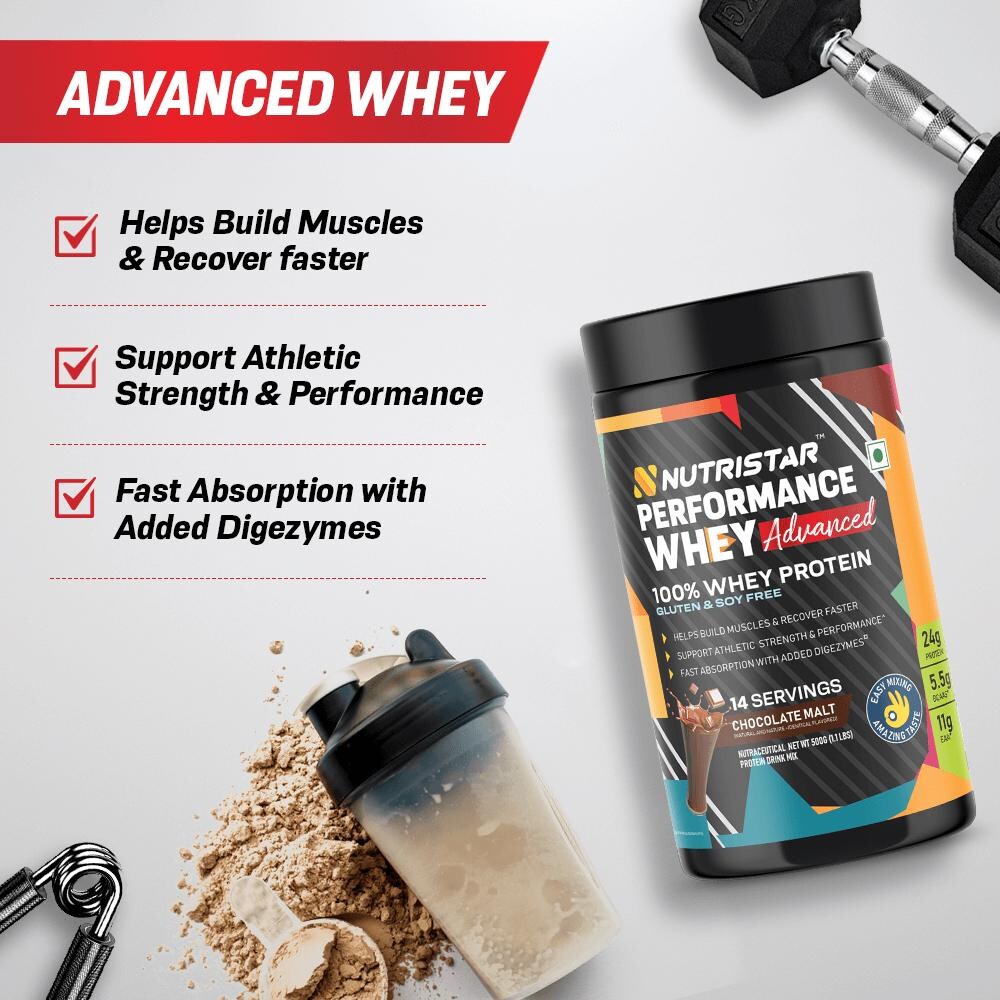 Nutristar Performance Whey Advanced 100% Whey Protein - 1.1 Lbs (500g)