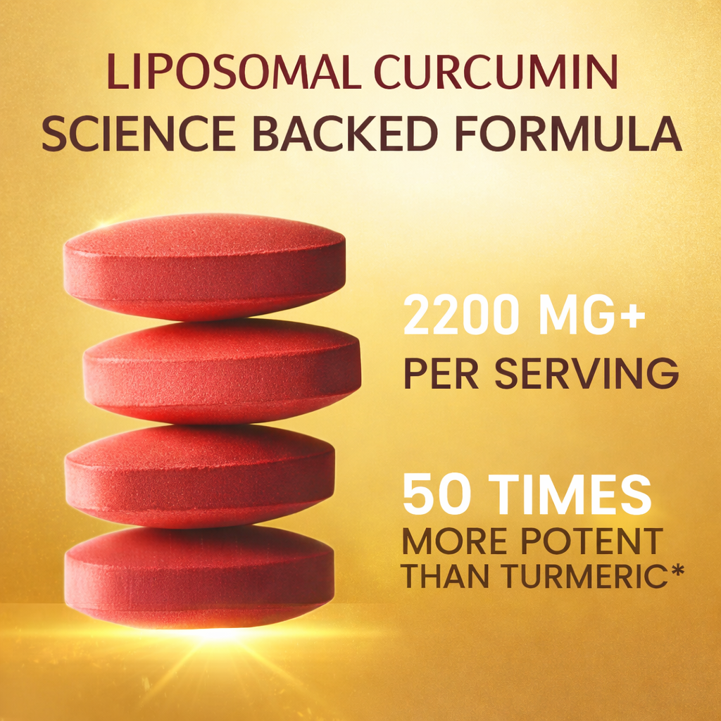 Vlado's Himalayan Organics Liposomal Curcumin Tablets 2200mg+ per Serving with Black Pepper (Piperine & BioPerine) | 95% Curcuminoids | Curcuma Longa, Turmeric & Ginger Root Extract | Supplement for Men & Women | 60 Veg Tablets