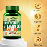 Vlado's Himalayan Organics Vitamin D3 5000 IU Chewable Tablets | 60 Tablets | Bone & Immunity Support