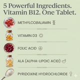 Vlado's Himalayan Organics Vitamin B12 1500mcg with Vitamin D3 | 60 Tablets | Energy & Nervous System Support