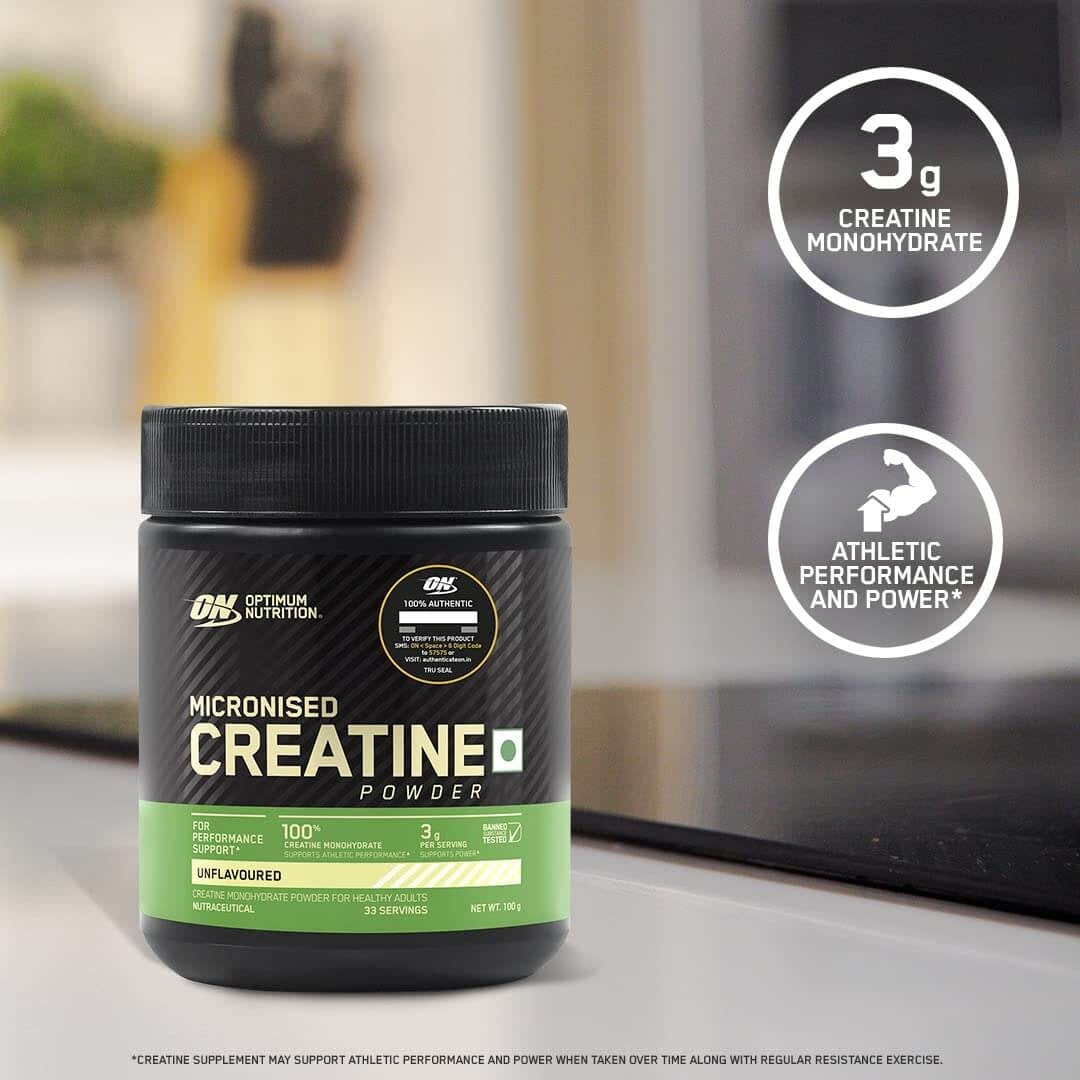 Optimum Nutrition (ON) Micronized Creatine Powder 100 Gm - 33 Servings - Nutristar