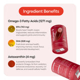 YourHappyLife Omega-3 4X Strength | 743mg EPA, 528mg DHA & Astaxanthin | 50 Softgels