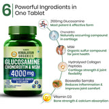 Vlado's Himalayan Organics Glucosamine Chondroitin MSM Tablets - Joint Support Supplement | 120 Vegetarian Tablets