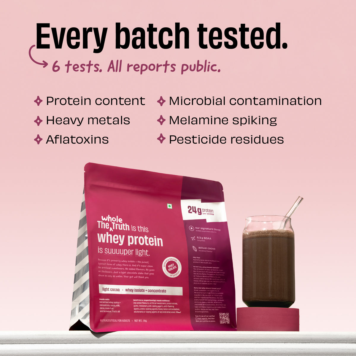The Whole Truth 24g Whey Protein Isolate + Concentrate - 1kg