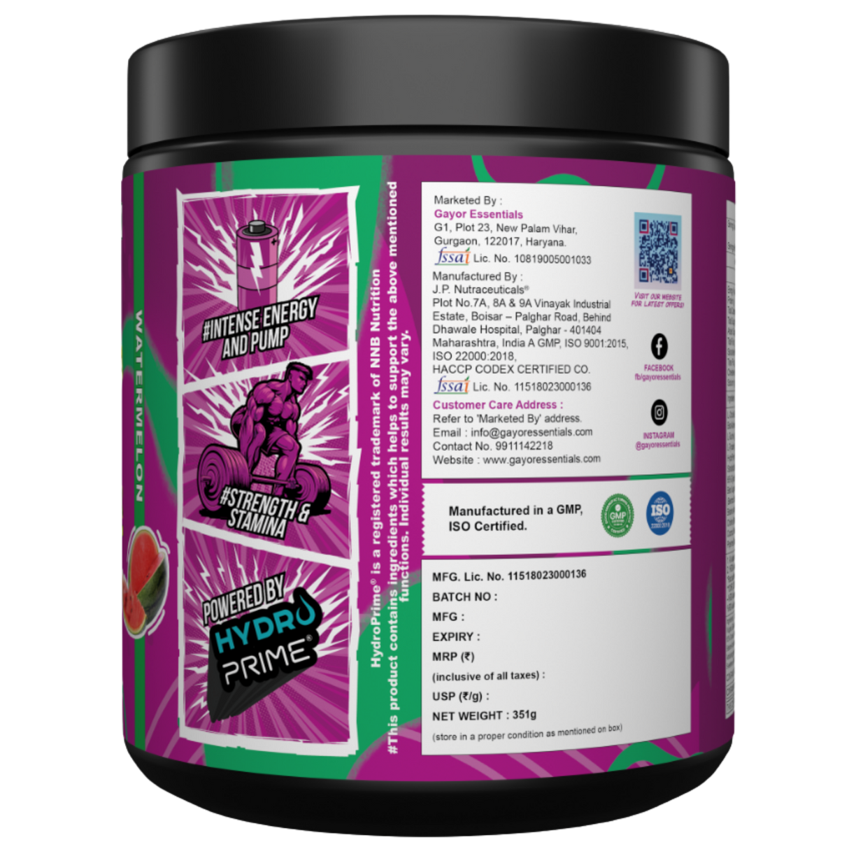 Gayor Essentials Pump Gayor Black 2.0 Caffeine-Free Pre-Workout | 351g