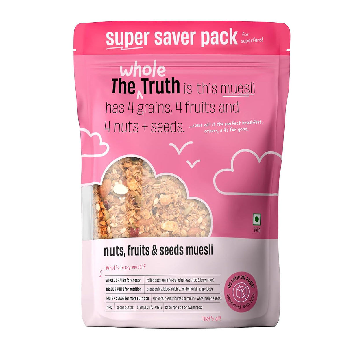 The Whole Truth Crunchy Supersaver Breakfast Muesli - 750g