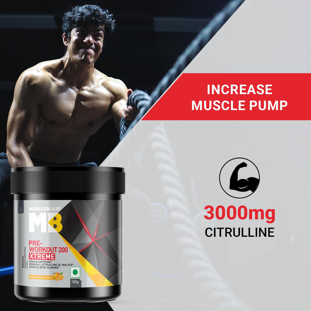 MuscleBlaze PRE Workout 200 Xtreme, 100 g - 15 Servings