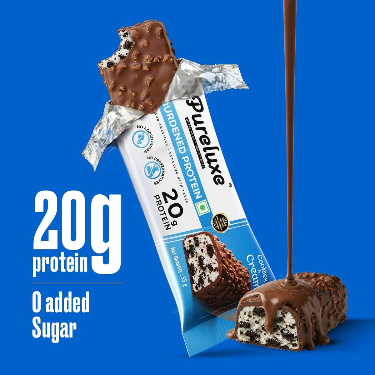 Pureluxe Nutrition Unburdened Protein Bars 55g | 20g Protein | Pack of 6