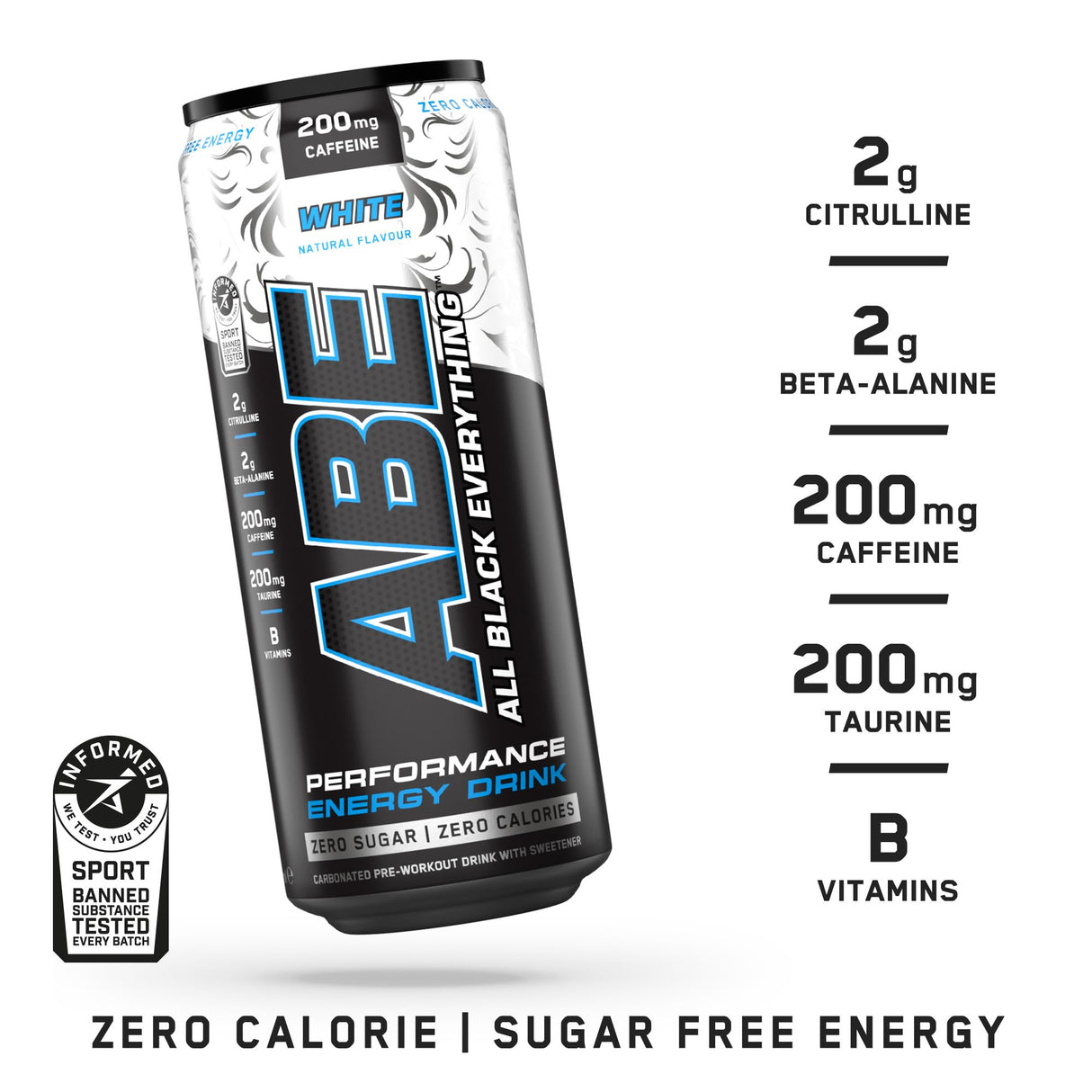 Applied Nutrition ABE Pre-Workout RTD | Sugar-Free Carbonated Drink | 330ml x 12
