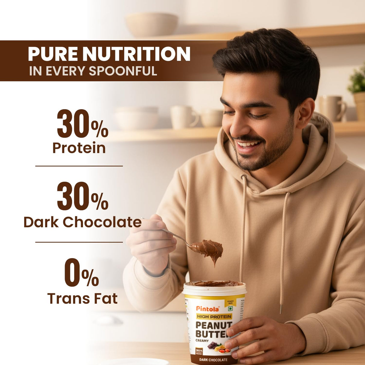Pintola High Protein Peanut Butter Dark Chocolate 1 Kg | 30g Protein