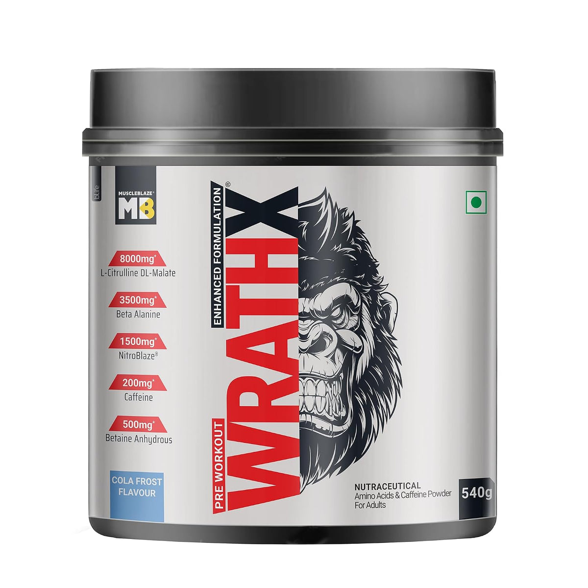 MuscleBlaze Pre-Workout WrathX - 30 Servings