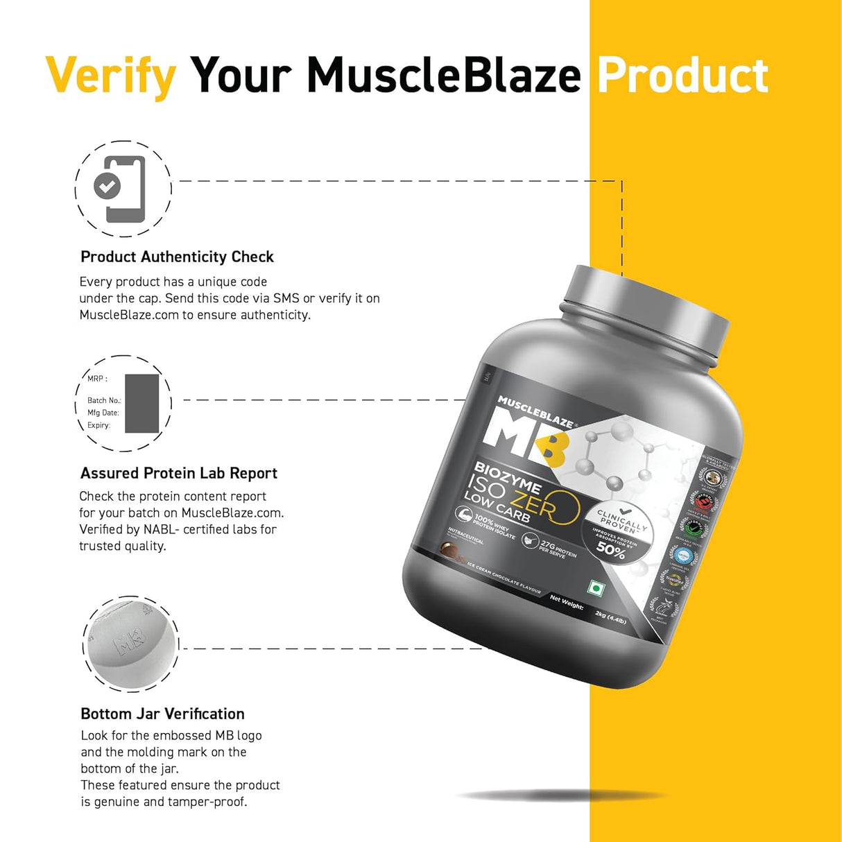 Muscleblaze Biozyme Iso-Zero Low Carb Isolate Protein - 2 Kg
