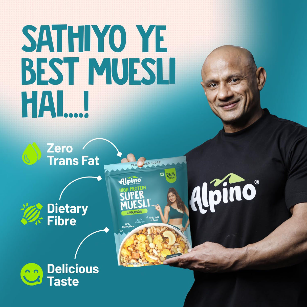 Alpino Super Muesli (Whole Grain Breakfast Cereal) - 750 gm