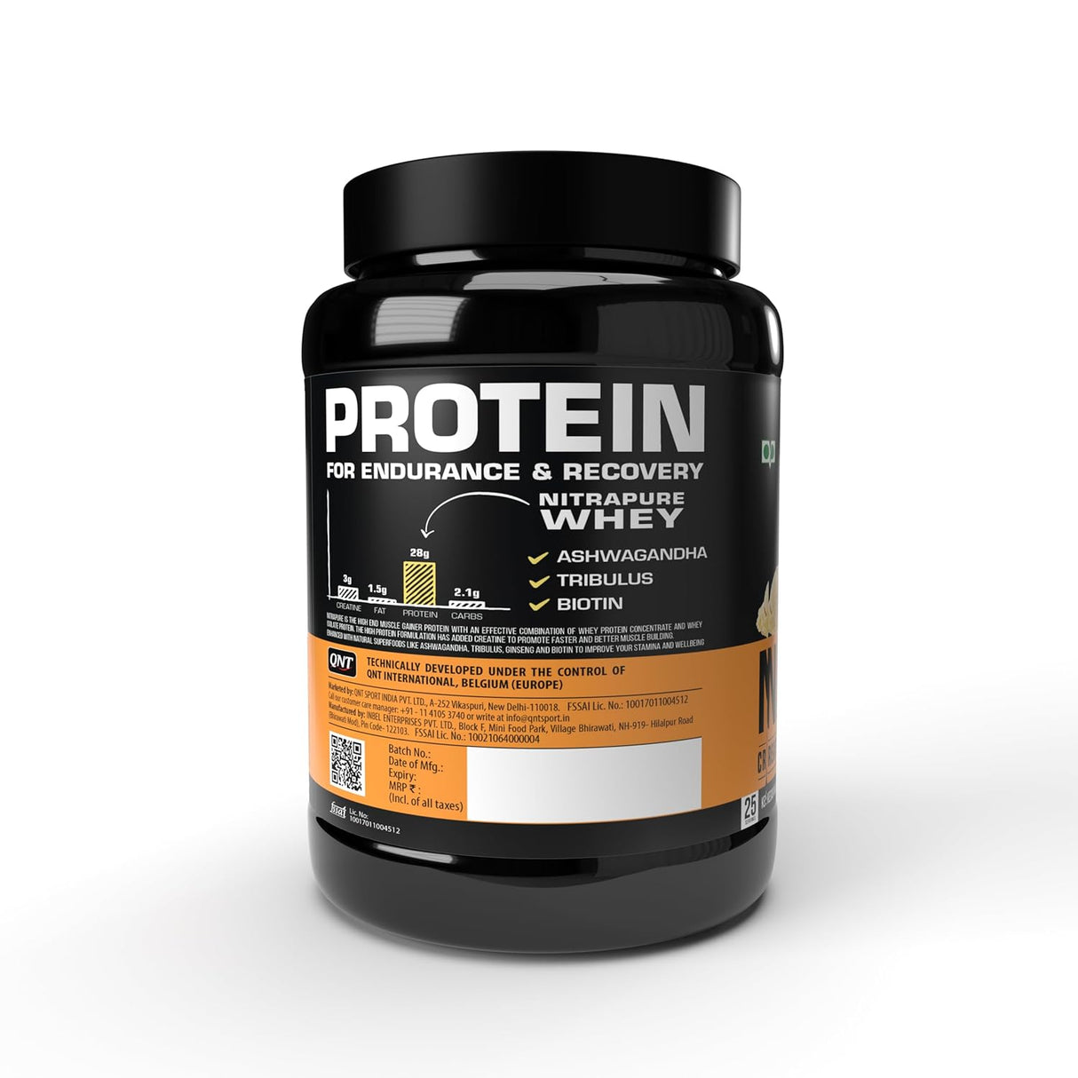 QNT Nitrapure Whey Protein Added Creatine & Ginseng - 1 kg
