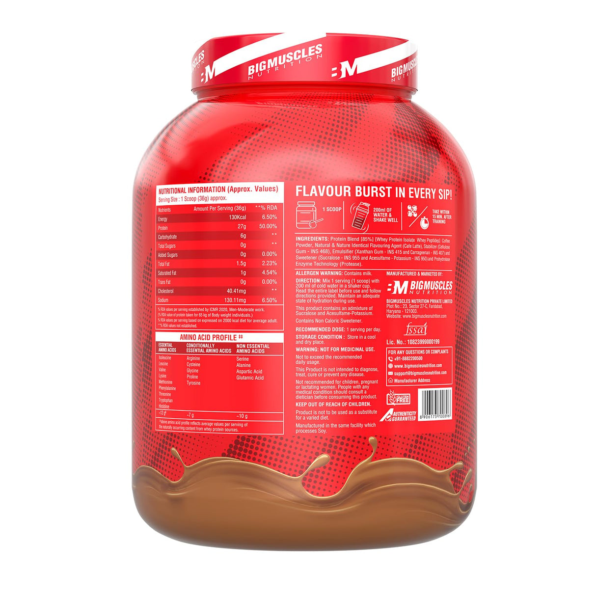 Big Muscles Nutrition Nitric Whey Protein - 4.4 Lbs