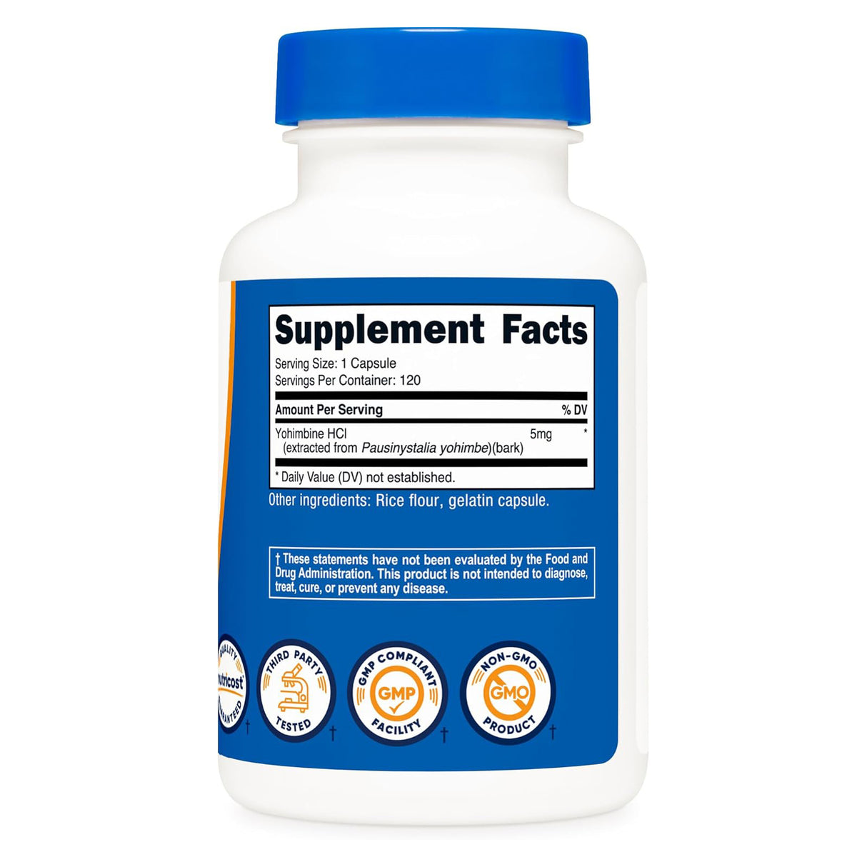 Nutricost Yohimbine HCl 5mg | Gluten Free, Non-GMO | 120 Capsules