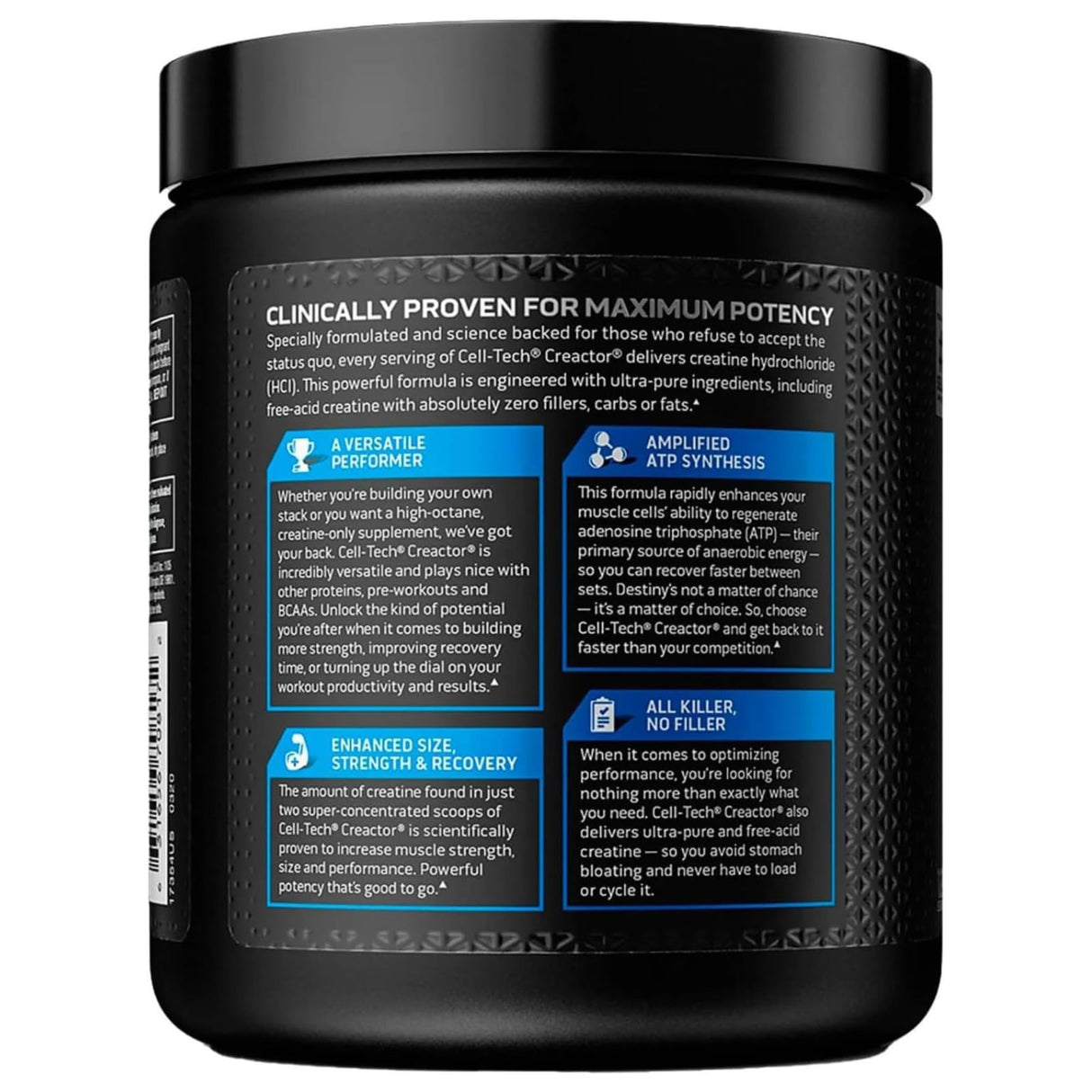 MuscleTech Cell-Tech Creactor | Creatine HCl & Free-Acid Creatine 274g | 120 Servings