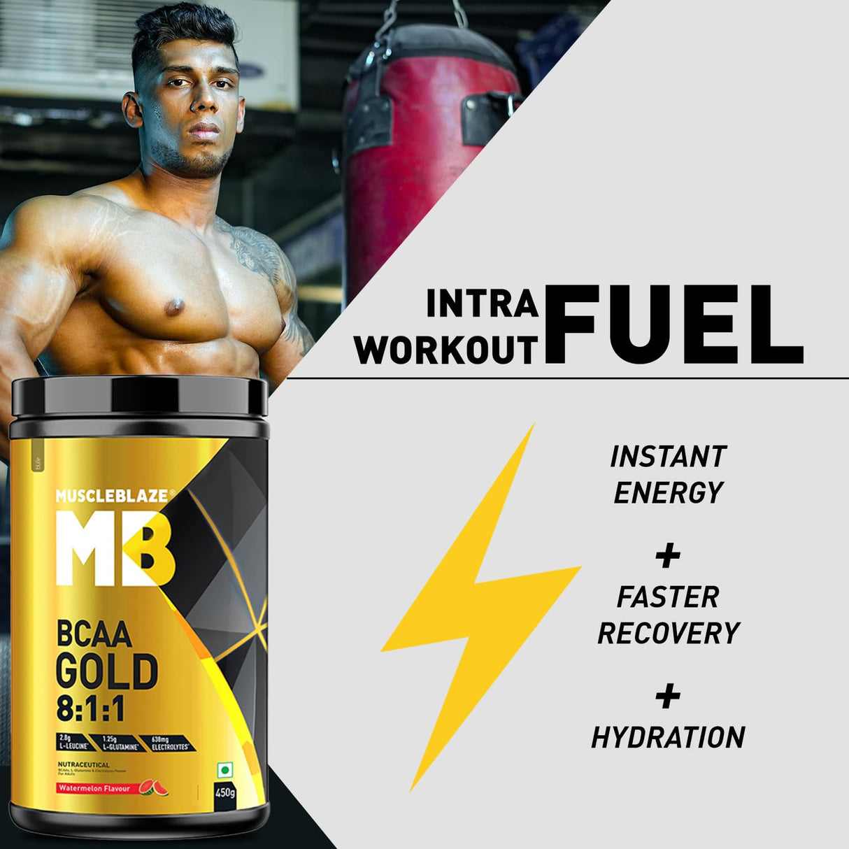 MuscleBlaze BCAA Gold 8 : 1 : 1 450 Gms