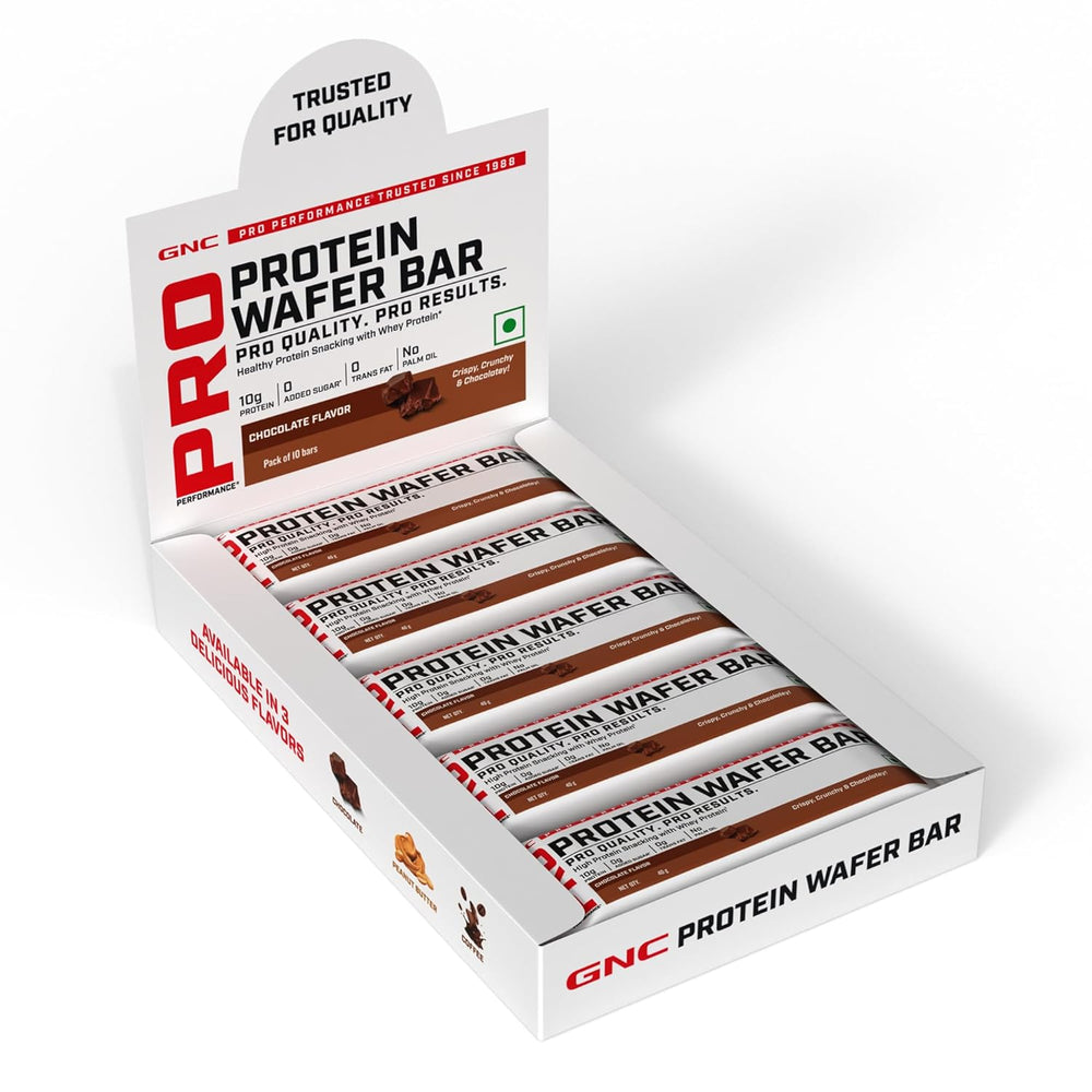 GNC Protein Wafer Bar | 10g Pure Whey Protein Snack | 0 Sugar & 0 Trans Fat | Pack of 10