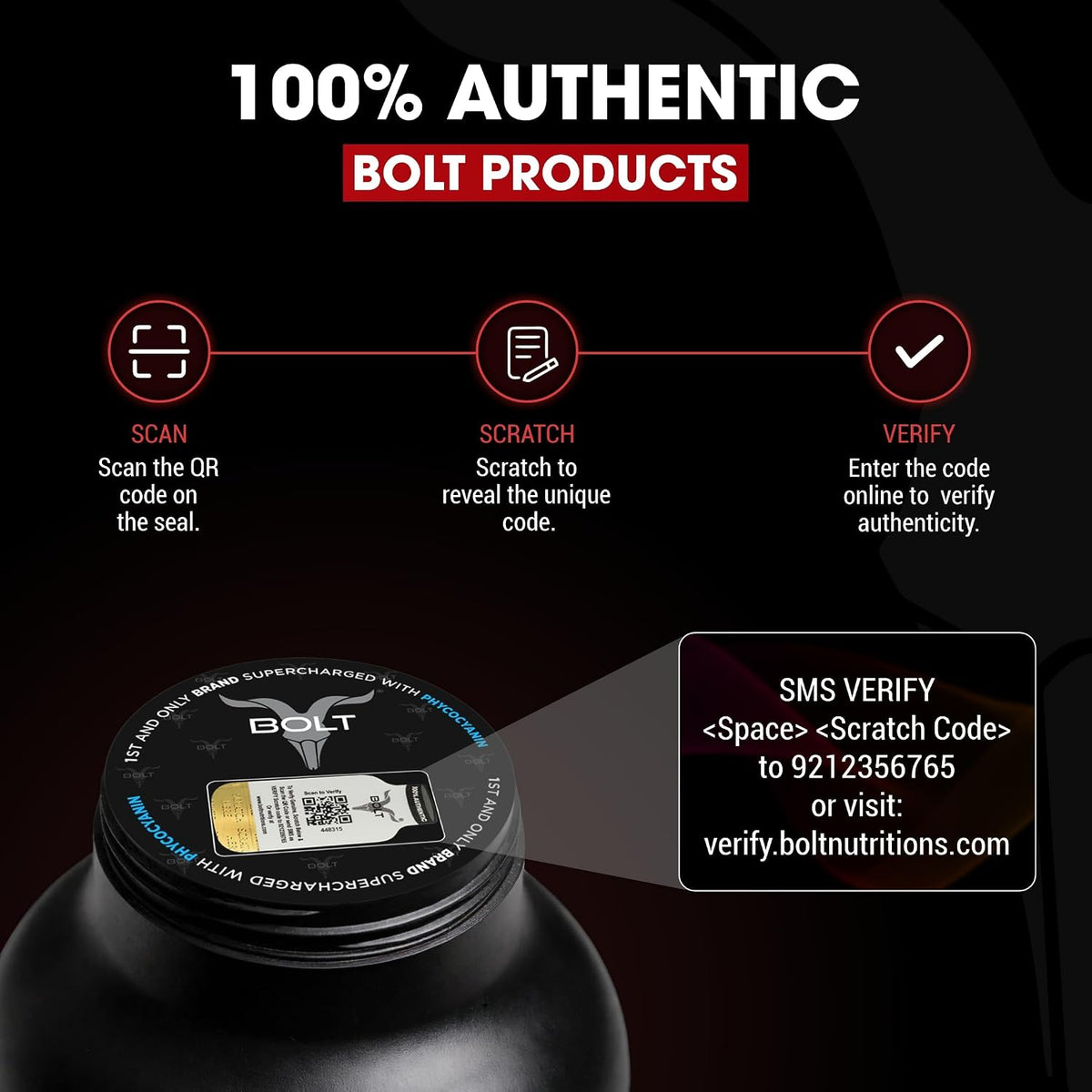 Bolt Nutrition 100% Whey Protein Powder | Muscle Recovery & Lean Muscle Support | 5lbs, 69 Servings
