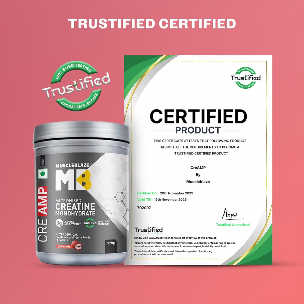 MuscleBlaze Creatine Monohydrate CreAMP - 80 Servings