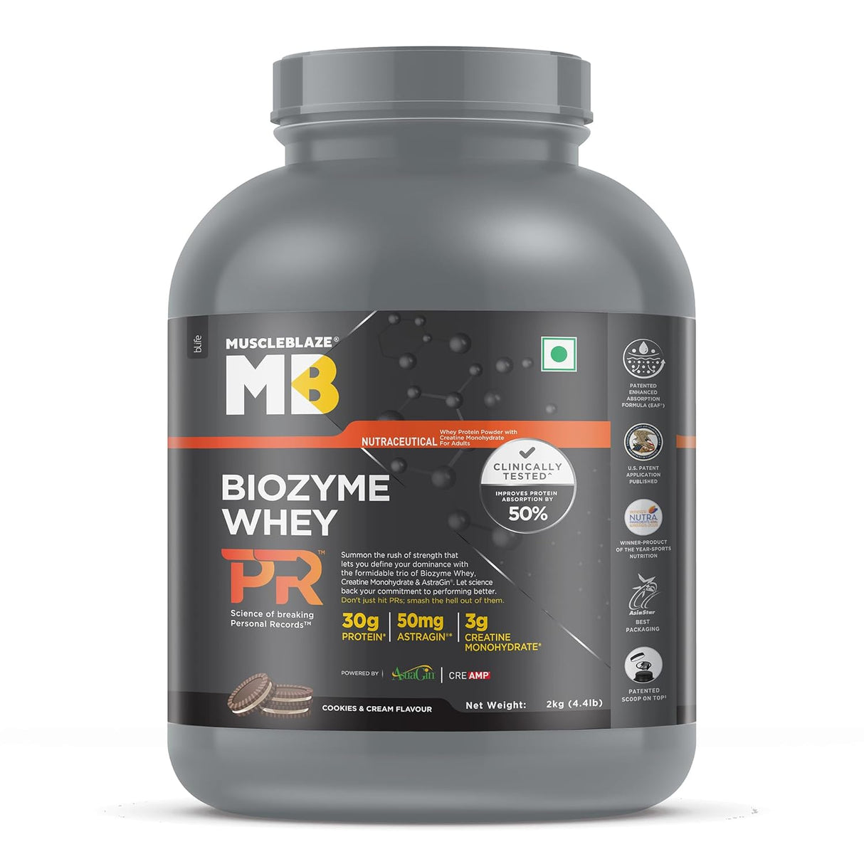 MuscleBlaze Biozyme Performance Whey Protein PR - 4.4 Lbs