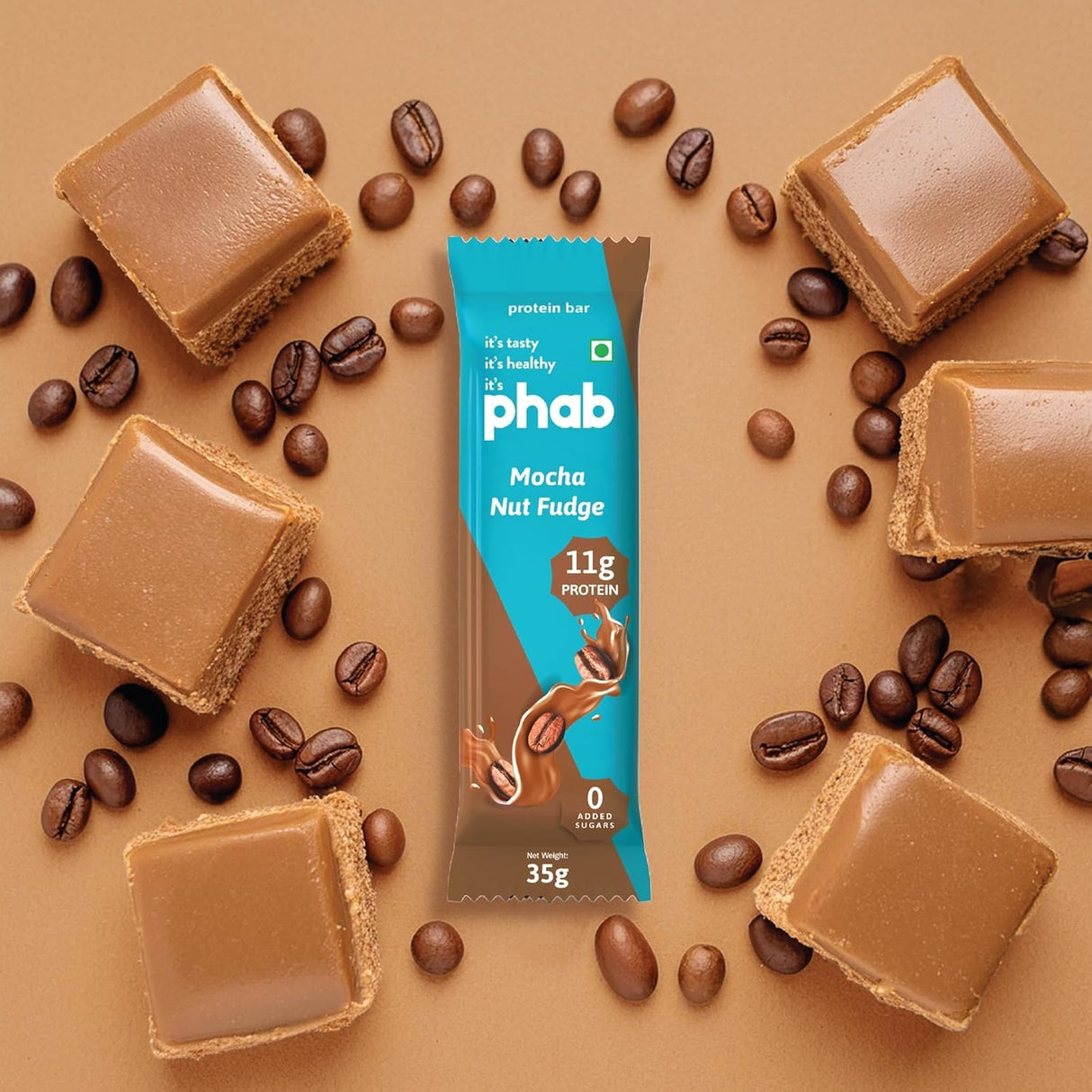 PHAB Fudge Protein Bars | 11g Protein | Pack of 12