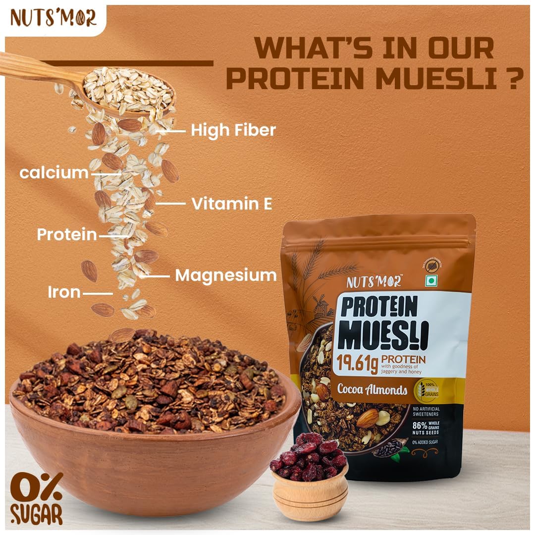 Nuts'Mor Protein Muesli - 900 Gm | 18 Servings