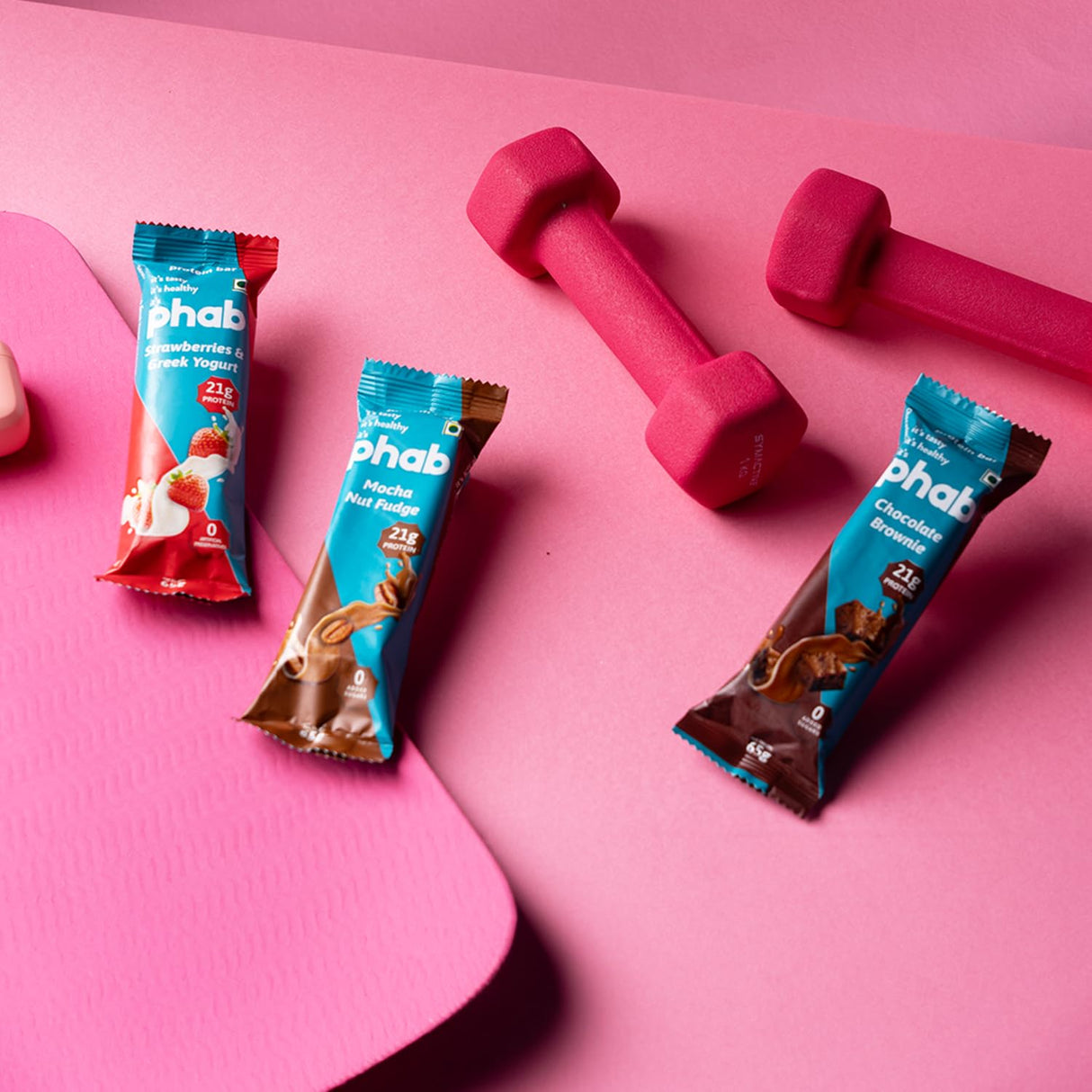 PHAB Fudge Protein Bars | 21g Protein | Pack of 12