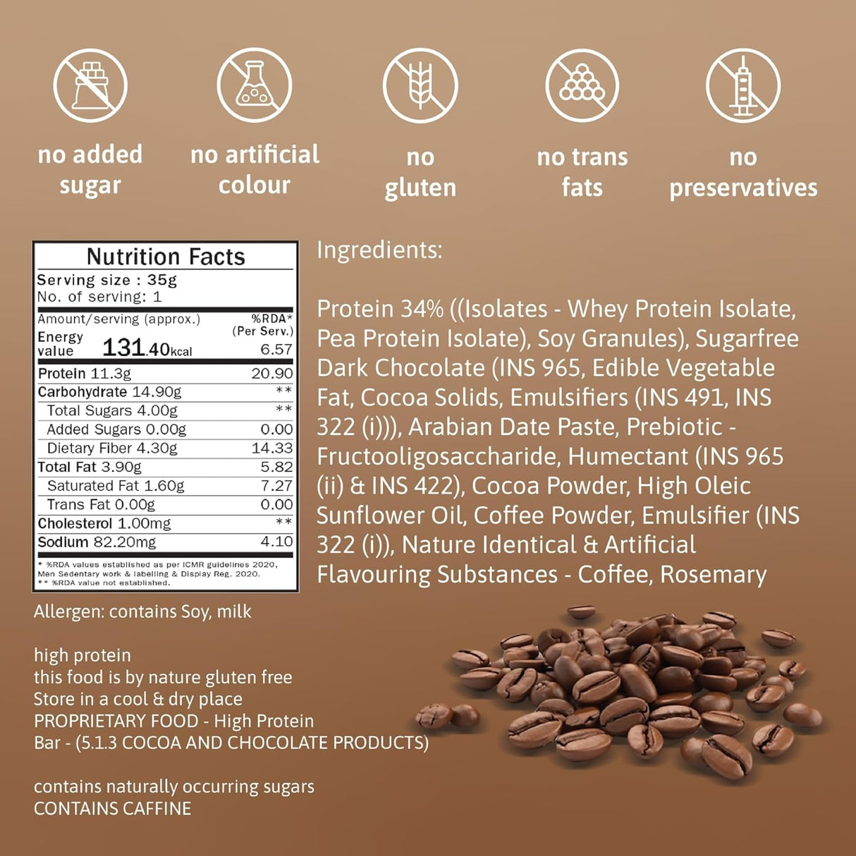 PHAB Fudge Protein Bars | 11g Protein | Pack of 12