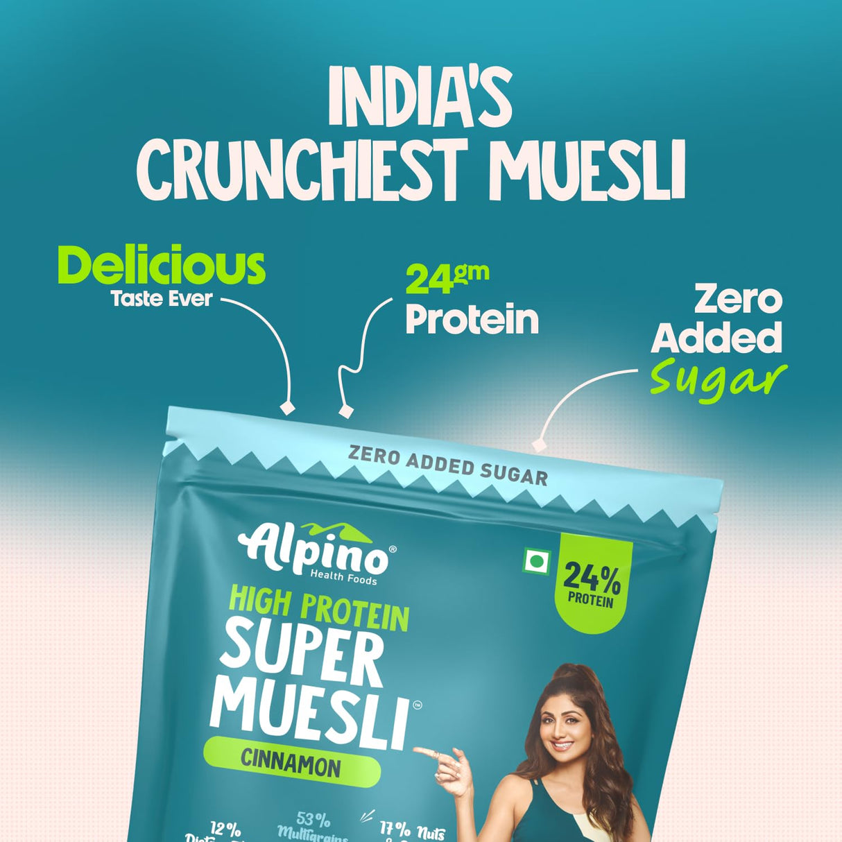 Alpino Super Muesli (Whole Grain Breakfast Cereal) - 750 gm