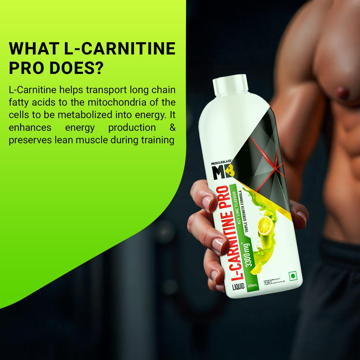 MuscleBlaze Liquid L-carnitine Pro -Triple Strength Formula, 3300 Mg - 30 Servings