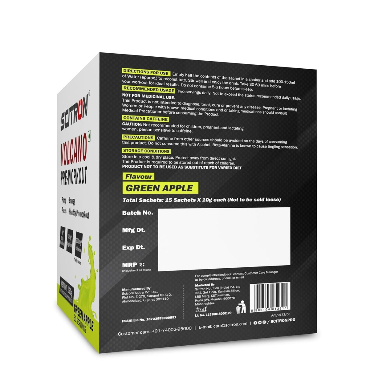 Scitron Volcano Pre Workout 150g, (30 Servings)