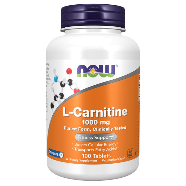NOW Foods L-Carnitine Amino Acid 1000mg | 100 Tablets