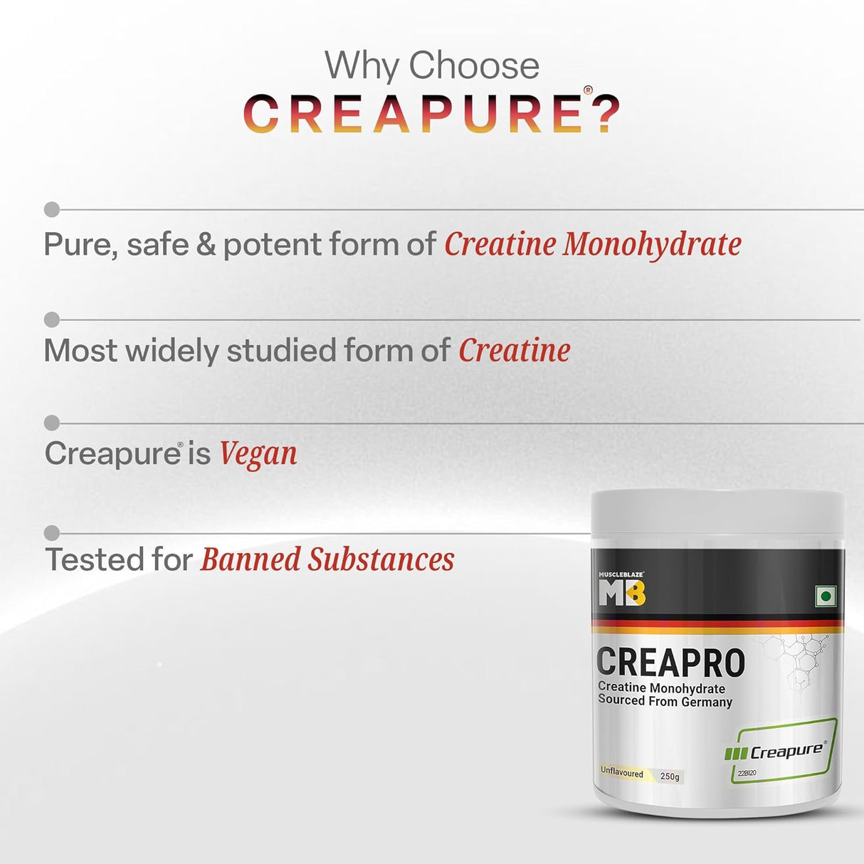 MuscleBlaze Creapro Creatine Powder 250g | Creapure