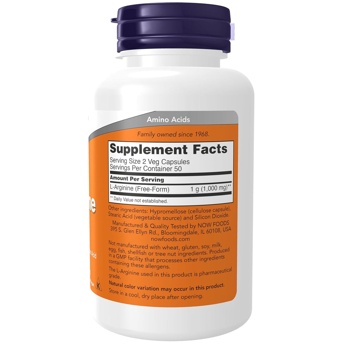 Now Foods L-Arginine 500mg Supplement | 100 Veg Capsules